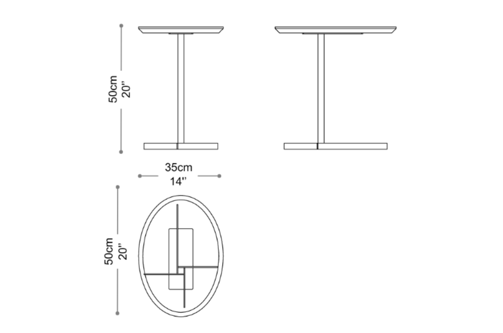 Image of the main dimensions of the product